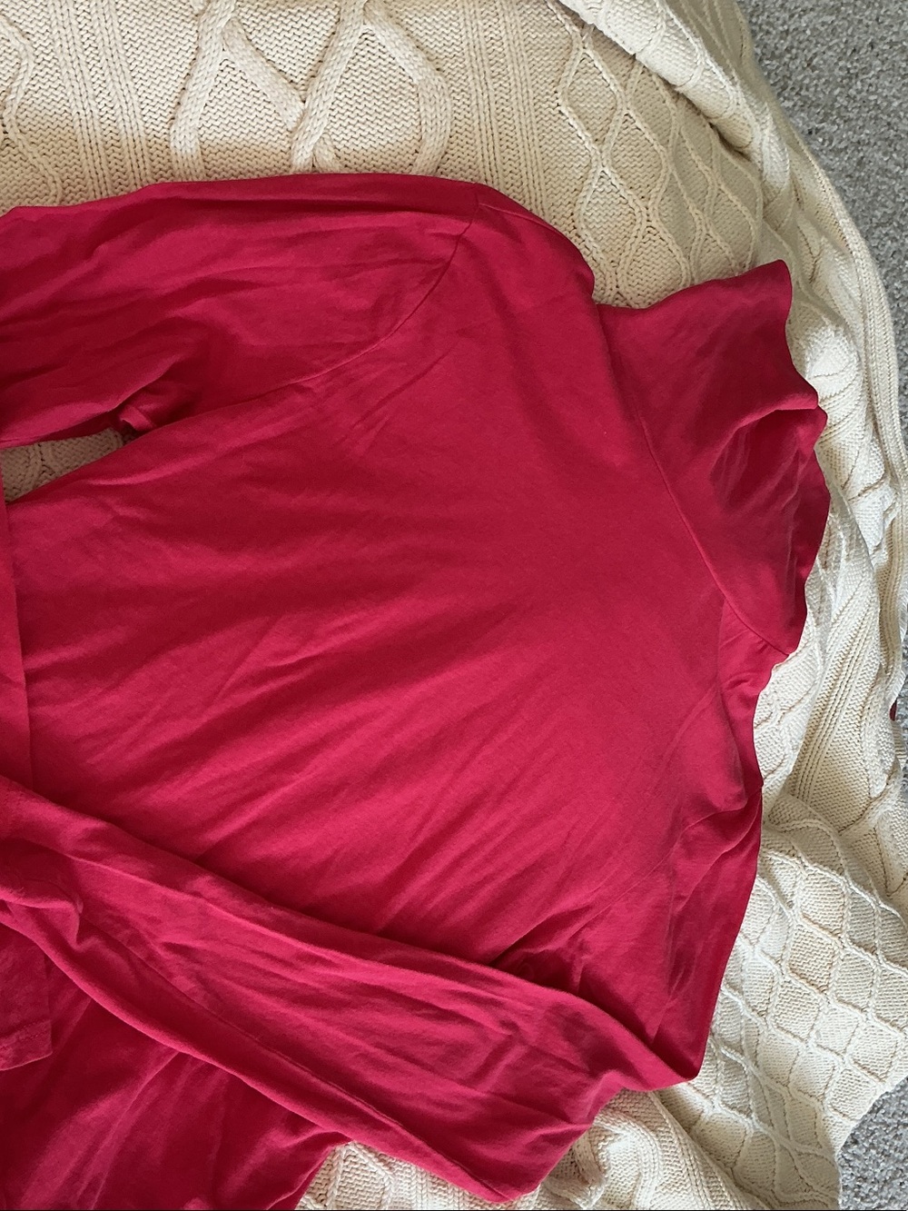 J. Crew Bright Pink Feather Jersey Long Sleeve